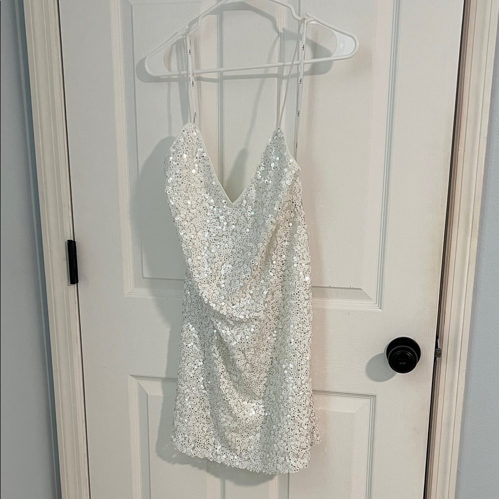 Lulu's White Sequin Dress